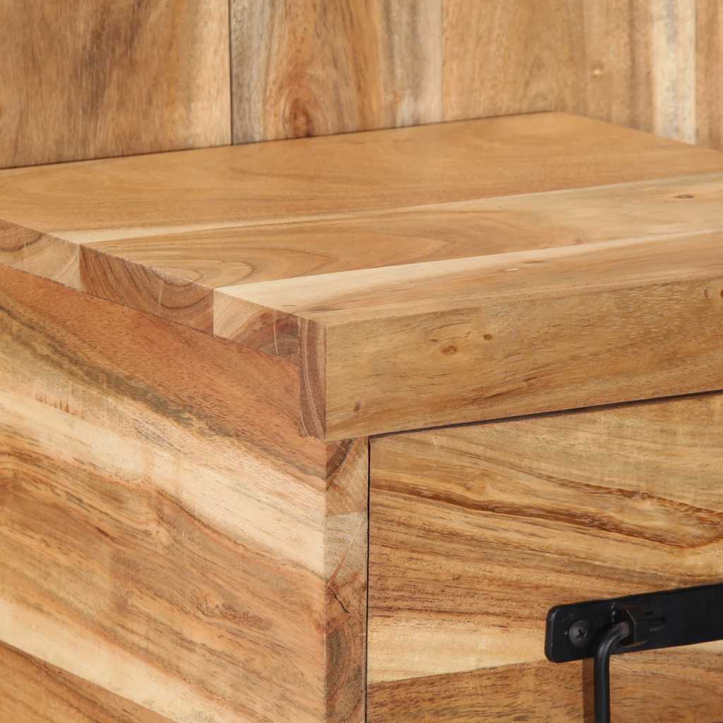 Solid Acacia Wood Bedside Cabinet 60x32x80 cm - Stylish & Durable