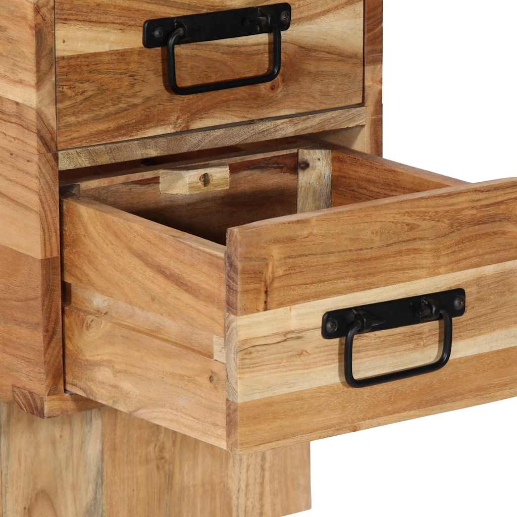 Solid Acacia Wood Bedside Cabinet 60x32x80 cm - Stylish & Durable