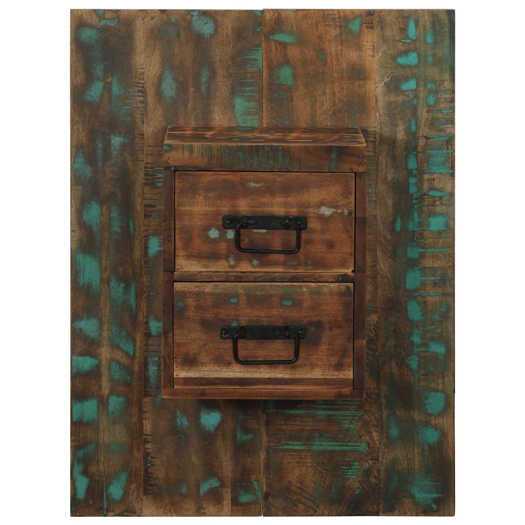 Reclaimed Wood Multicolor Bedside Cabinet, 60x32x80 cm