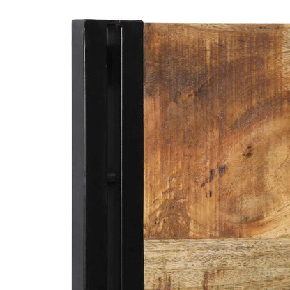 Solid Mango Wood & Iron Headboard - 100 cm | Rustic Elegance