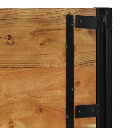 Solid Acacia & Iron Headboard - 100 cm Rustic Charm