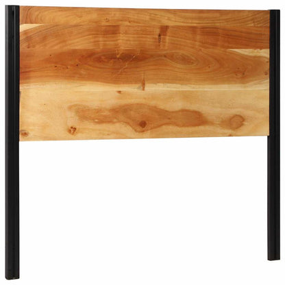 Solid Acacia Wood & Iron Headboard 120 cm - Natural Finish