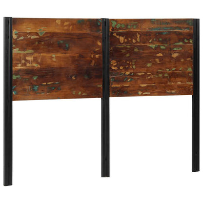 Rustic 140 cm Solid Wood & Iron Headboard - Reclaimed Design
