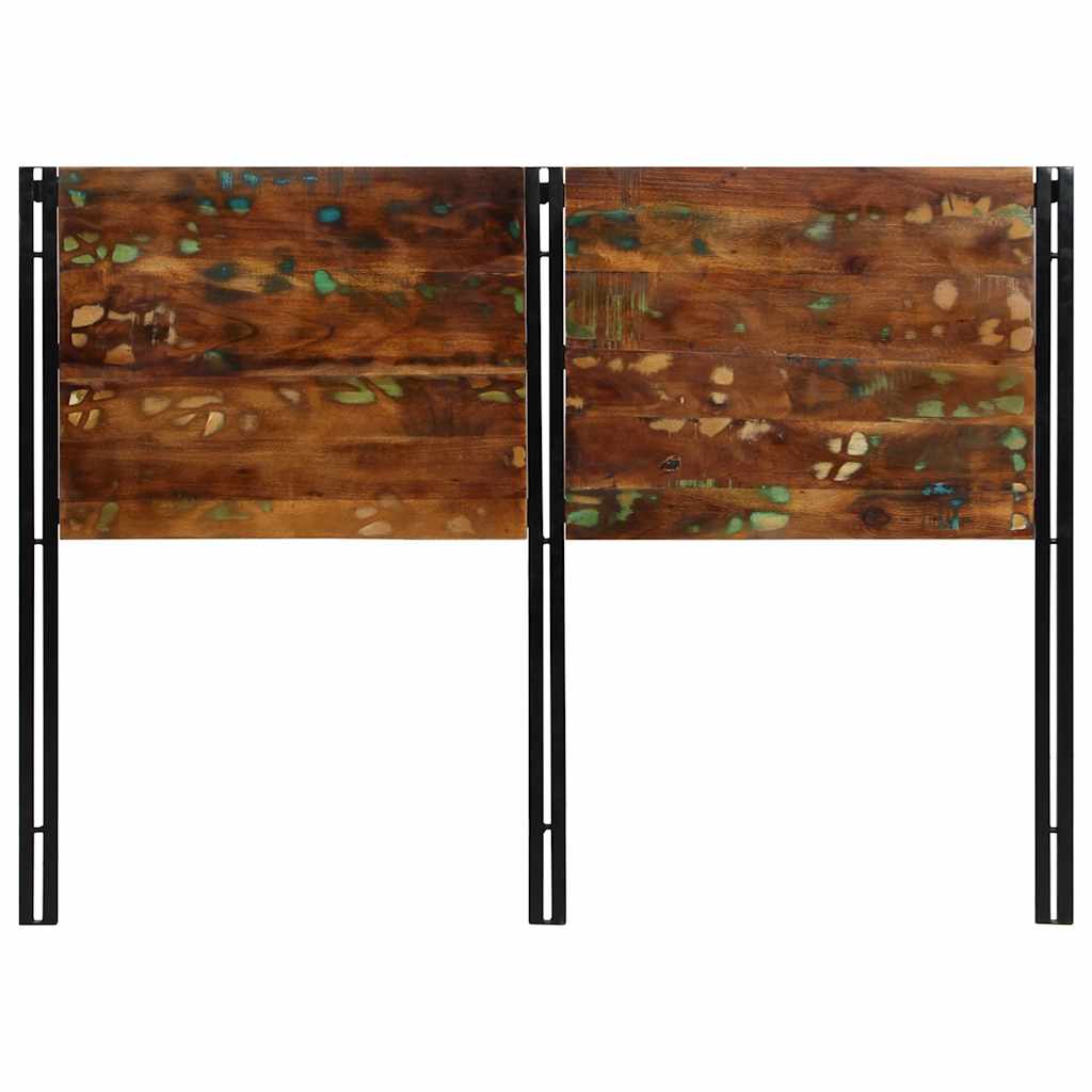 Rustic 140 cm Solid Wood & Iron Headboard - Reclaimed Design