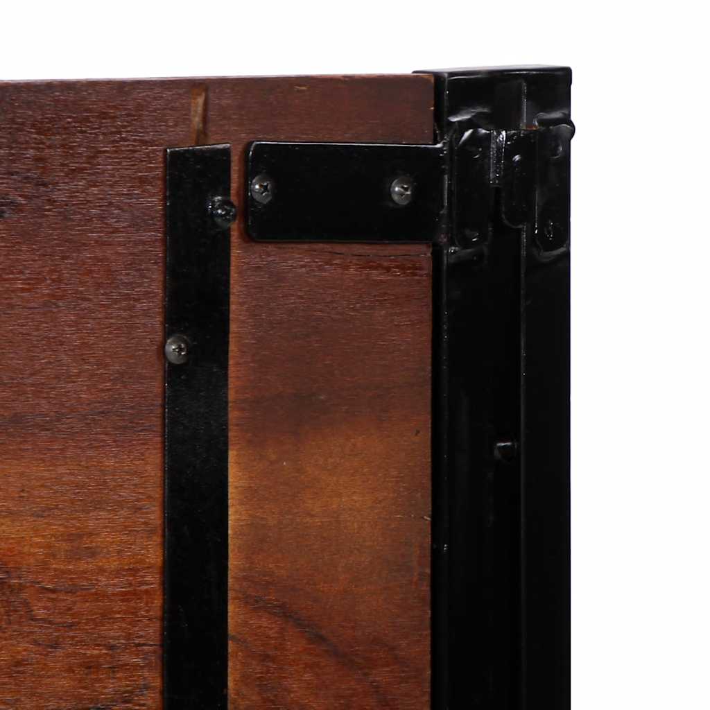 Rustic 140 cm Solid Wood & Iron Headboard - Reclaimed Design