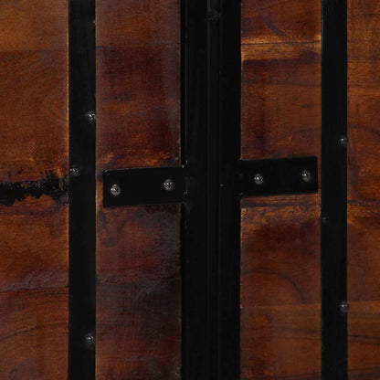 Rustic 140 cm Solid Wood & Iron Headboard - Reclaimed Design