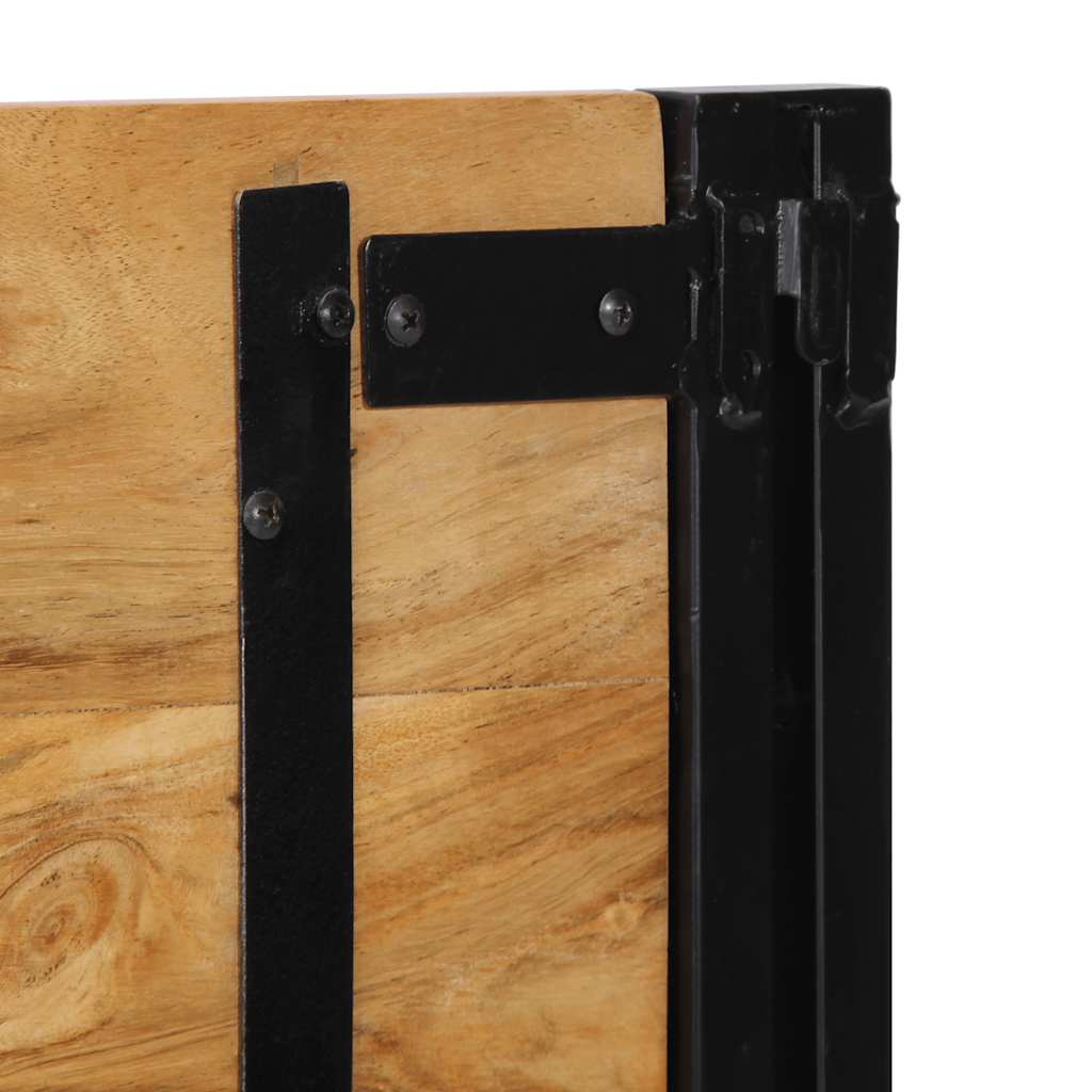 Solid Acacia Wood & Iron Headboard - 140 cm, Rustic Charm