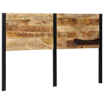 Solid Mango Wood & Iron Headboard, 160 cm - Natural Finish