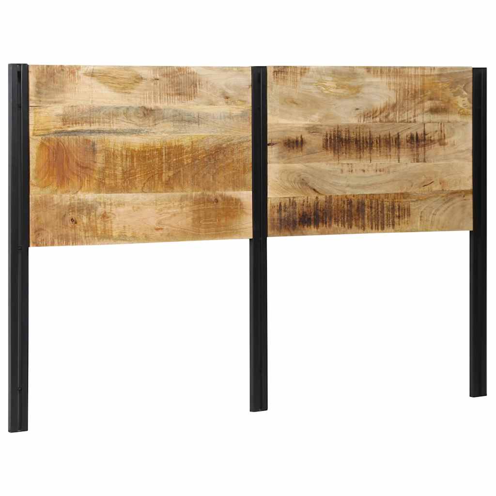 Solid Mango Wood & Iron Headboard, 160 cm - Natural Finish