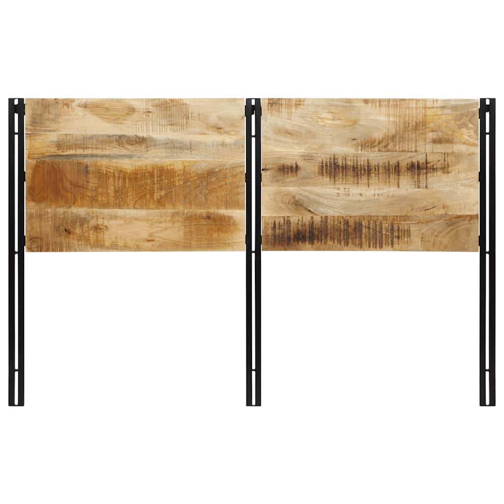 Solid Mango Wood & Iron Headboard, 160 cm - Natural Finish