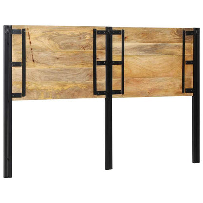Solid Mango Wood & Iron Headboard, 160 cm - Natural Finish