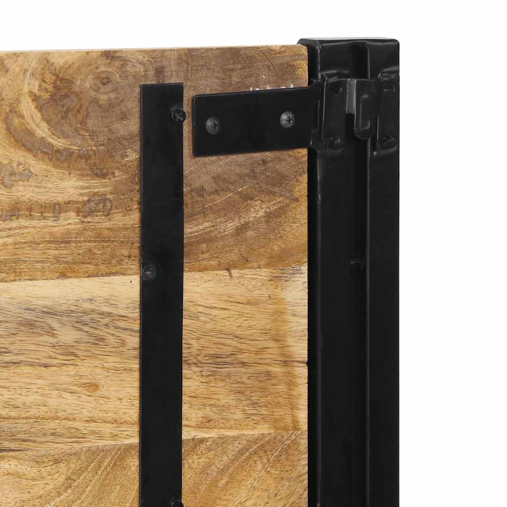 Solid Mango Wood & Iron Headboard, 160 cm - Natural Finish