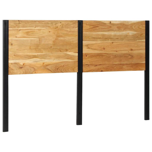 Solid Acacia Wood & Iron Headboard 160cm - Rustic Elegance