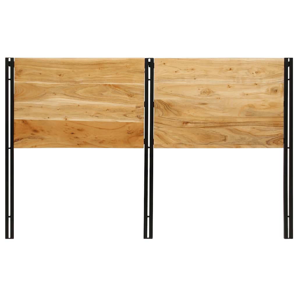 Solid Acacia Wood & Iron Headboard 160cm - Rustic Elegance