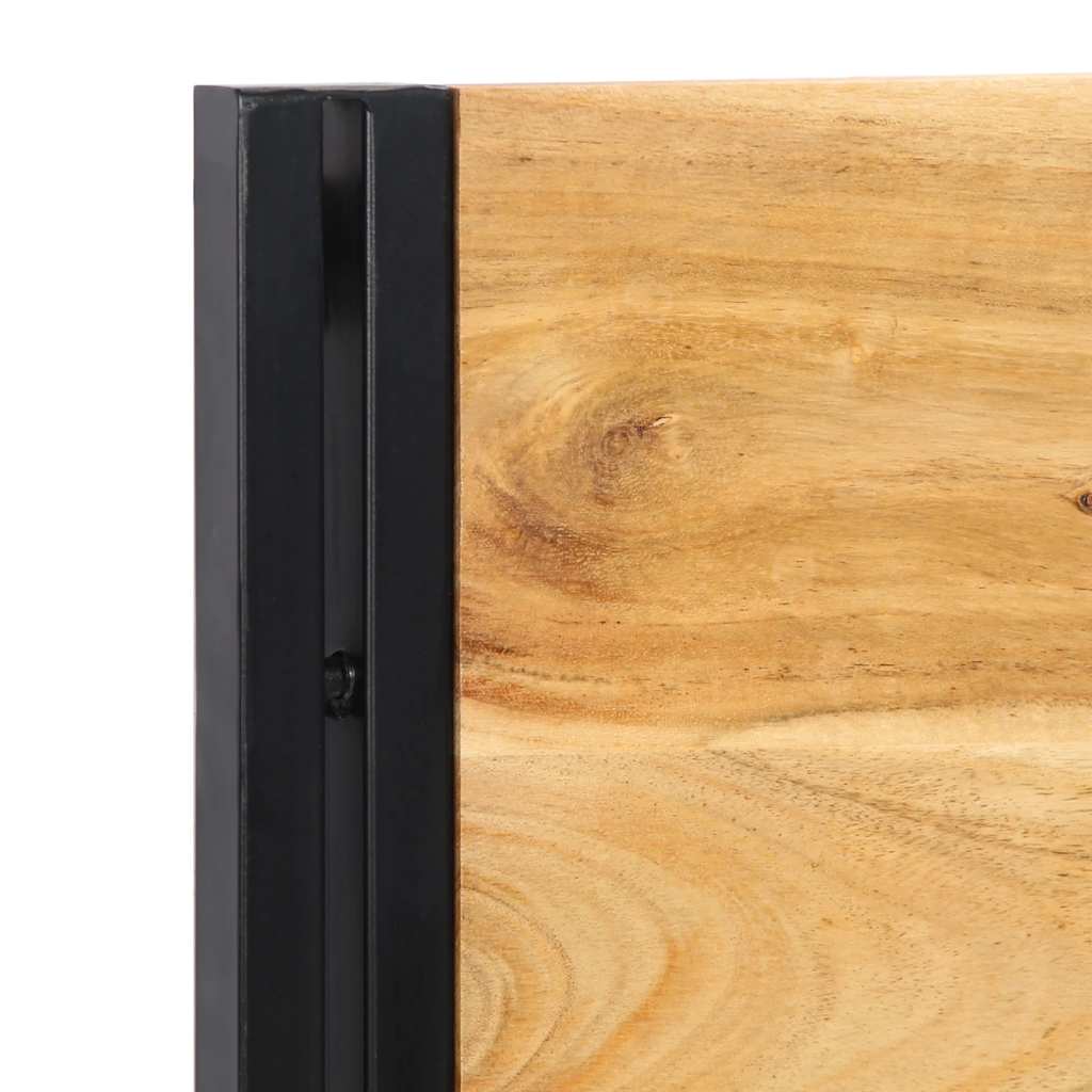 Solid Acacia Wood & Iron Headboard 160cm - Rustic Elegance