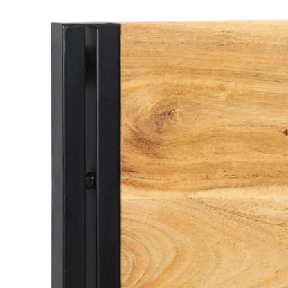 Solid Acacia Wood & Iron Headboard 160cm - Rustic Elegance