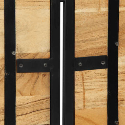 Solid Acacia Wood & Iron Headboard 160cm - Rustic Elegance