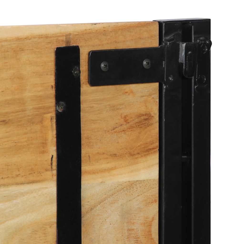 Solid Acacia Wood & Iron Headboard 160cm - Rustic Elegance