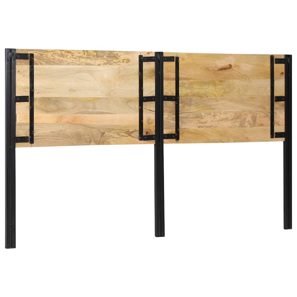 Solid Mango Wood & Iron Headboard - 180 cm Natural Elegance
