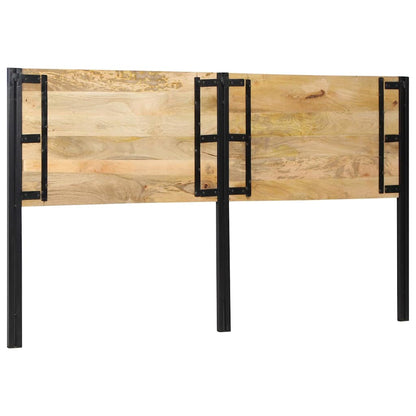 Solid Mango Wood & Iron Headboard - 180 cm Natural Elegance