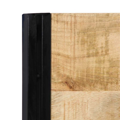 Solid Mango Wood & Iron Headboard - 180 cm Natural Elegance