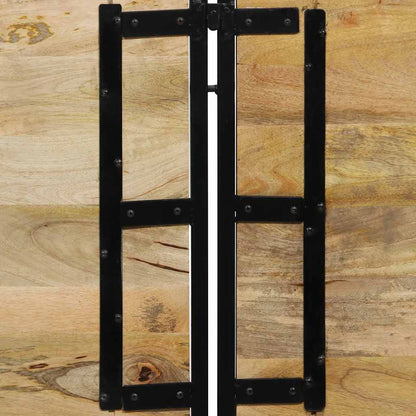 Solid Mango Wood & Iron Headboard - 180 cm Natural Elegance