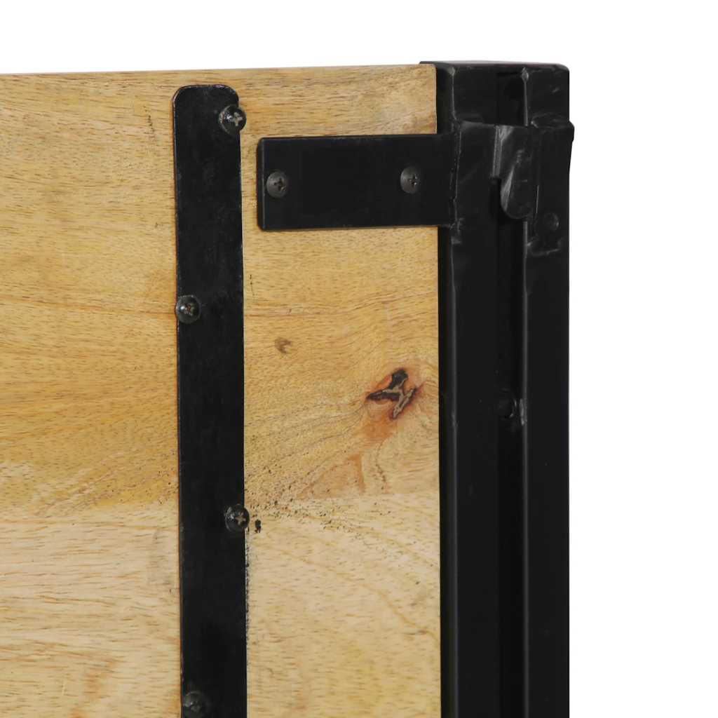 Solid Mango Wood & Iron Headboard - 180 cm Natural Elegance