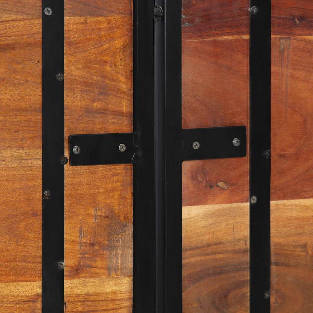 Rustic Reclaimed Wood & Iron Headboard 180 cm - Solid Elegance