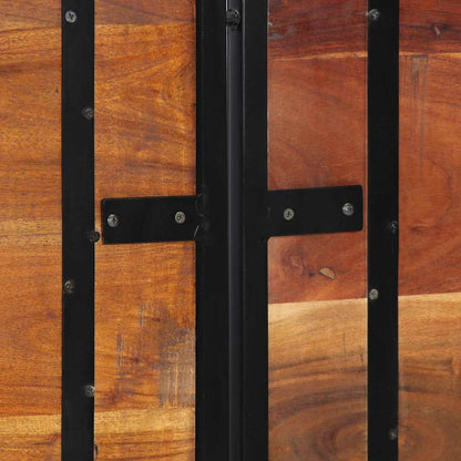 Rustic Reclaimed Wood & Iron Headboard 180 cm - Solid Elegance