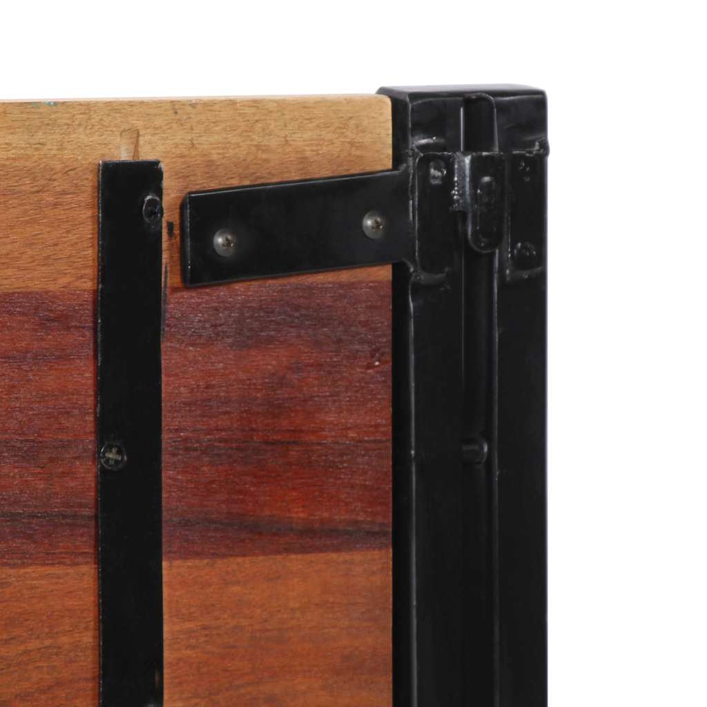 Rustic Reclaimed Wood & Iron Headboard 180 cm - Solid Elegance