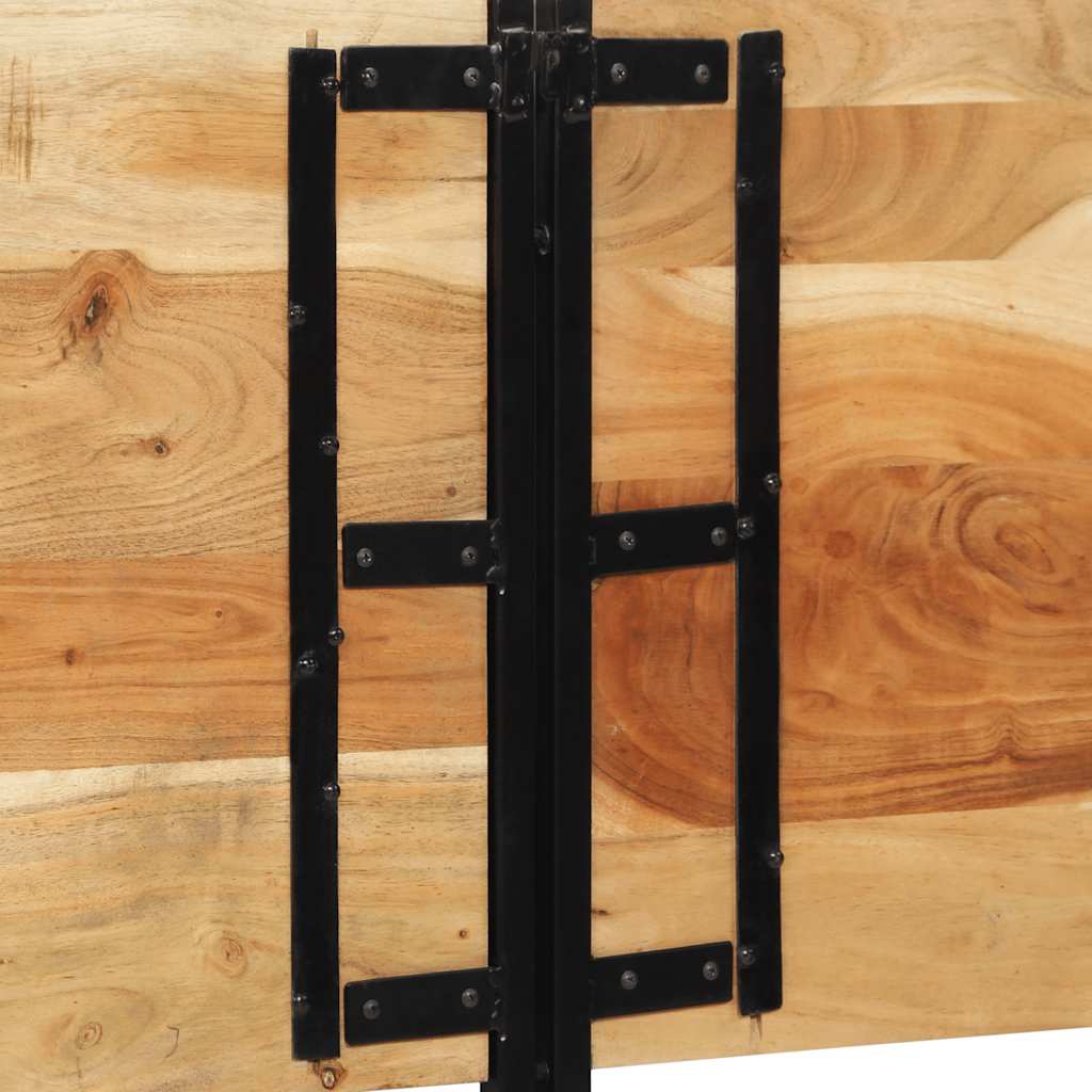 Solid Wood Acacia & Iron Headboard, 200 cm - Rustic Elegance