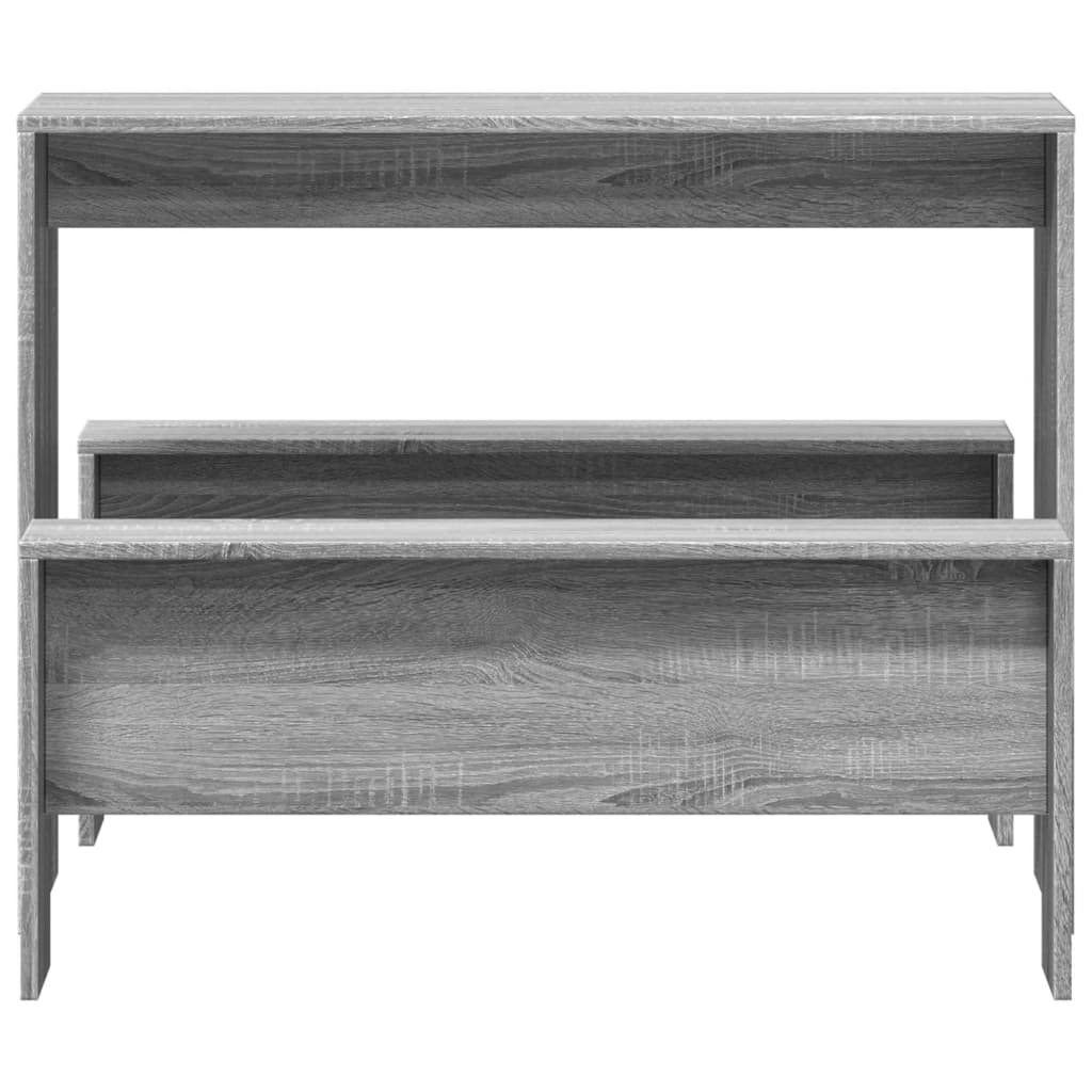 Grey Sonoma 3-Piece Dining Table & Bench Set - Engineered Wood