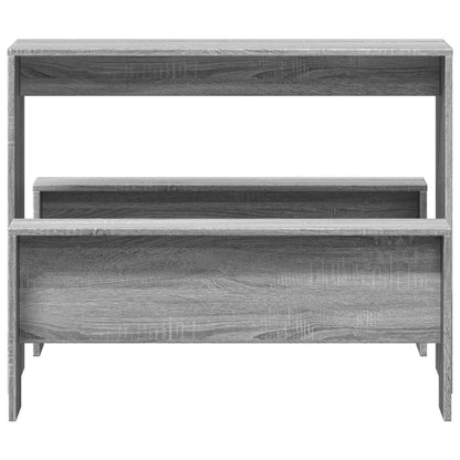 Grey Sonoma 3-Piece Dining Table & Bench Set - Engineered Wood