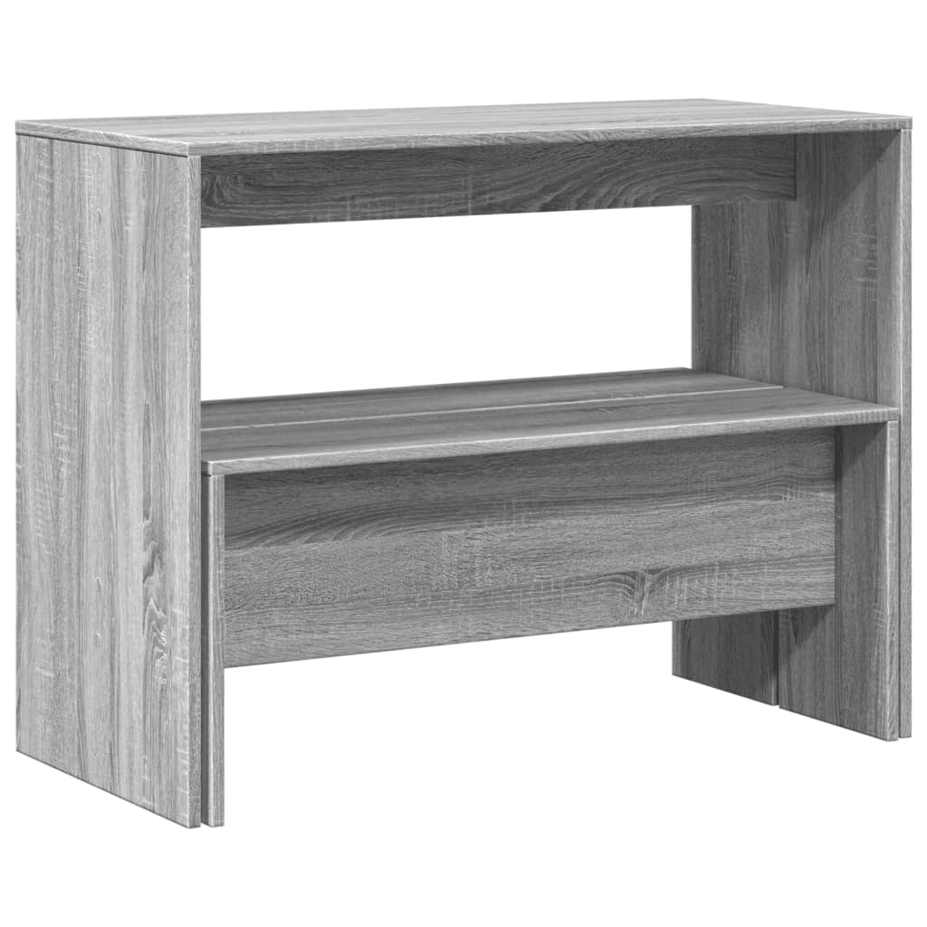 Grey Sonoma 3-Piece Dining Table & Bench Set - Engineered Wood