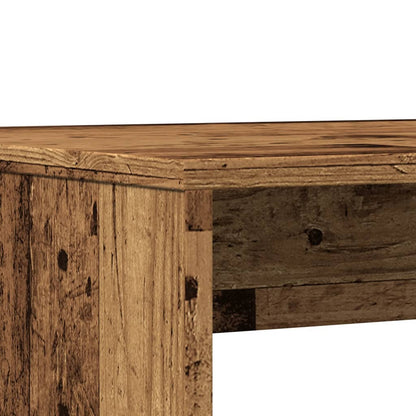 Rustic 3-Piece Dining Set: Old Wood Table & Benches