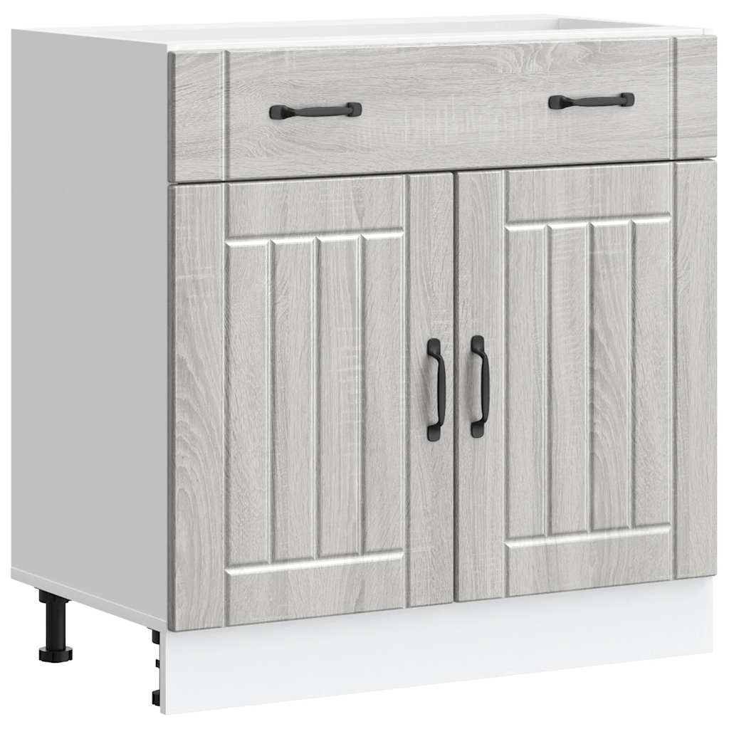 Kitchen Base Cabinet Lucca Grey Sonoma Engineered Wood