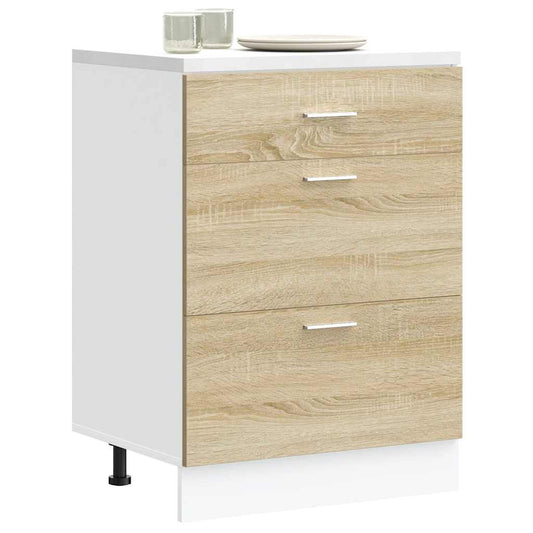 Kitchen Base Cabinet Lyon Sonoma Oak Engineered Wood