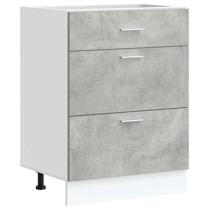 Kitchen Base Cabinet Lyon Concrete Grey Engineered Wood