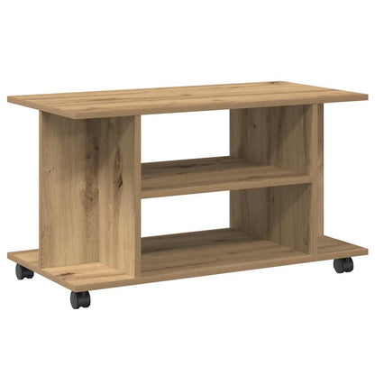 TV Cabinet with Castors Artisan Oak 80x40x45 cm Engineered Wood