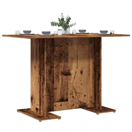 Rustic 110cm Dining Table - Vintage Engineered Wood Finish