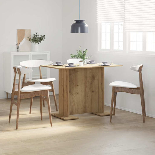 Artisan Oak Dining Table - 110x60x75 cm, Engineered Wood