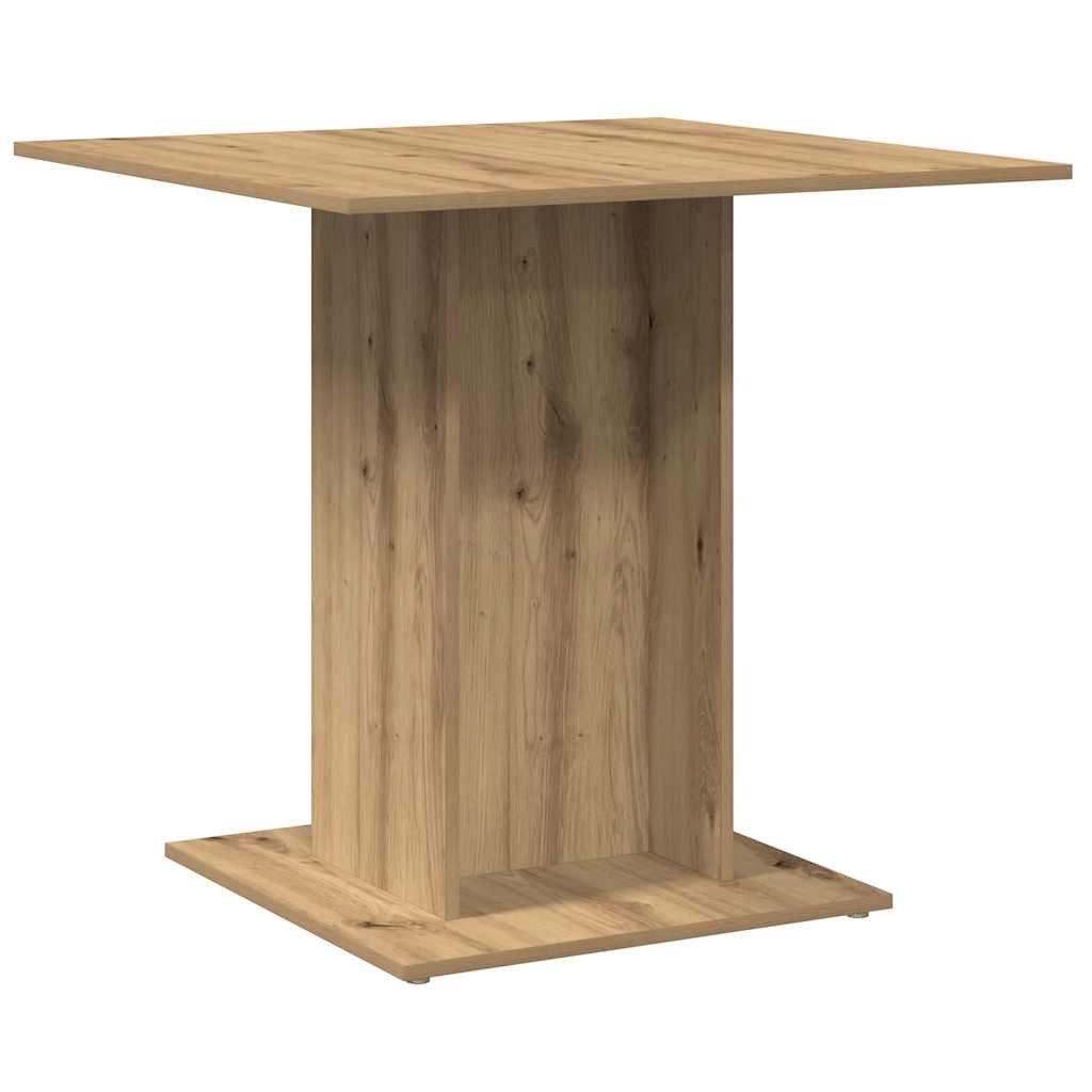 Compact Artisan Oak Dining Table 80x80x75 cm - Engineered Wood