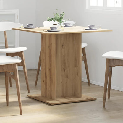 Compact Artisan Oak Dining Table 80x80x75 cm - Engineered Wood