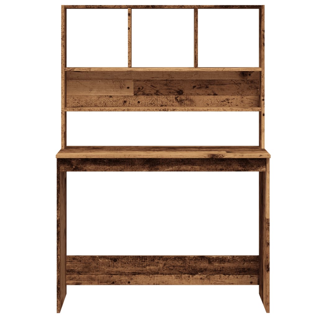 Vintage Wood Desk with Shelves - 102x45x148 cm Engineered Wood