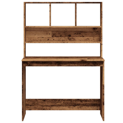 Vintage Wood Desk with Shelves - 102x45x148 cm Engineered Wood