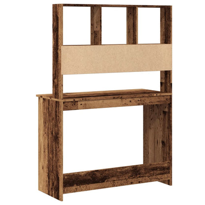 Vintage Wood Desk with Shelves - 102x45x148 cm Engineered Wood