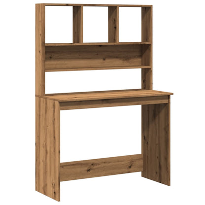 Artisan Oak Desk with Shelves, Engineered Wood, 102x45x148 cm