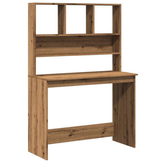 Artisan Oak Desk with Shelves, Engineered Wood, 102x45x148 cm