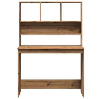 Artisan Oak Desk with Shelves, Engineered Wood, 102x45x148 cm