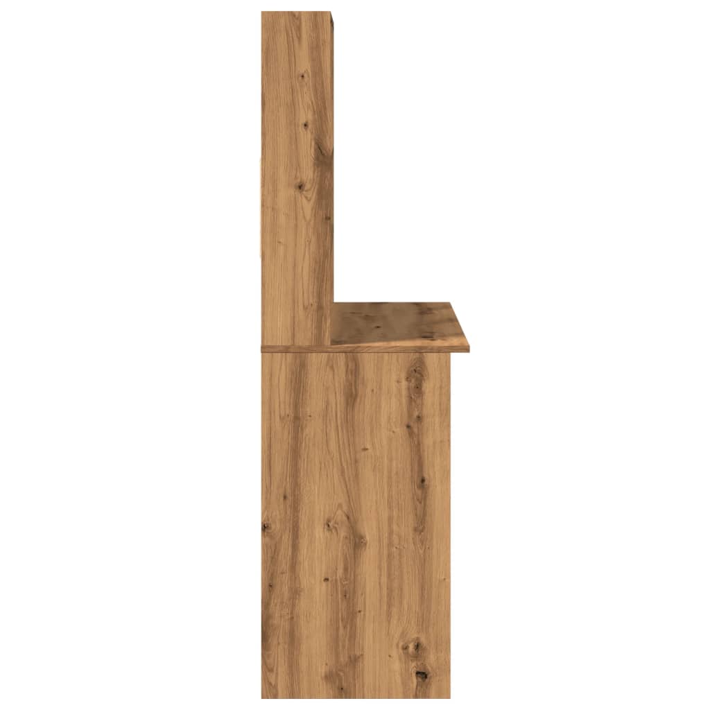 Artisan Oak Desk with Shelves, Engineered Wood, 102x45x148 cm